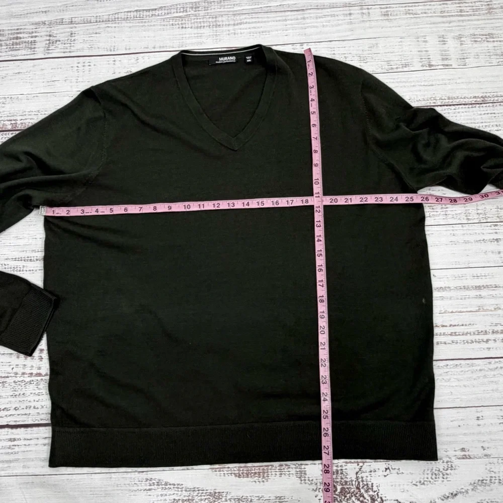 Murano Men’s Size XXL Dark Green V Neck Sweater - Picture 7 of 12